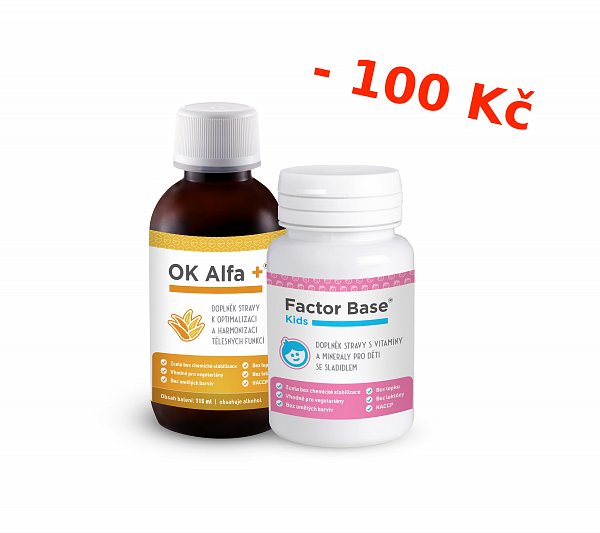 OK Alfa plus 115 ml + Factor Base Kids 60 ks