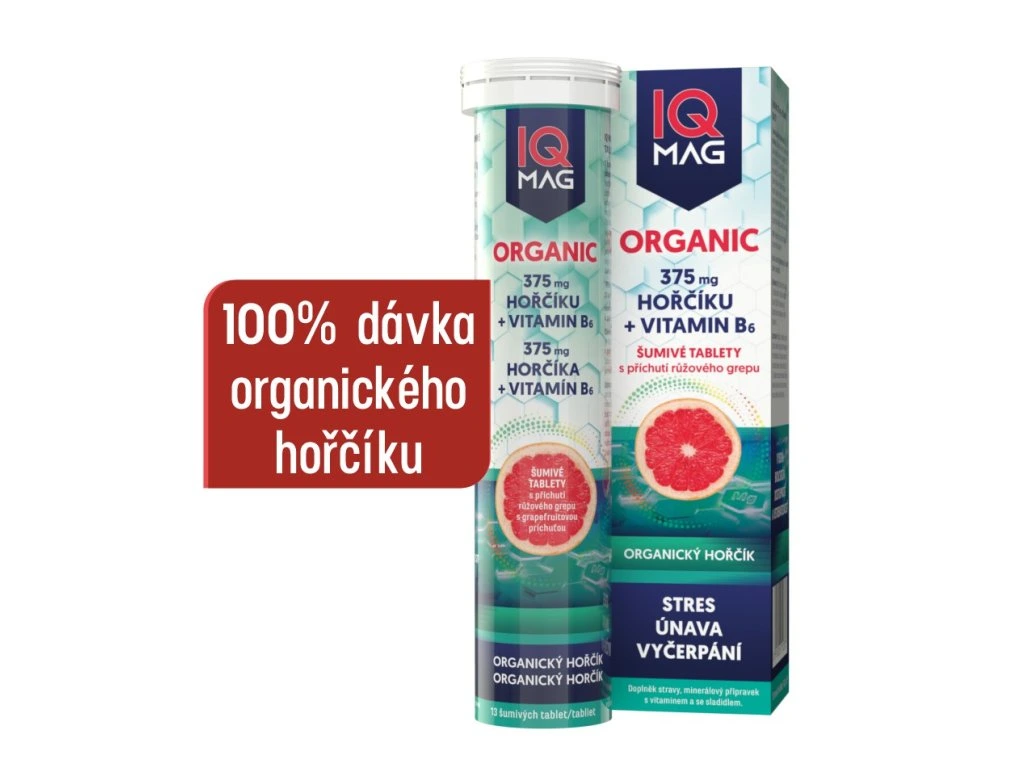 IQ Mag Organic Magnesium + B6 šumivé tablety 13 tbl.